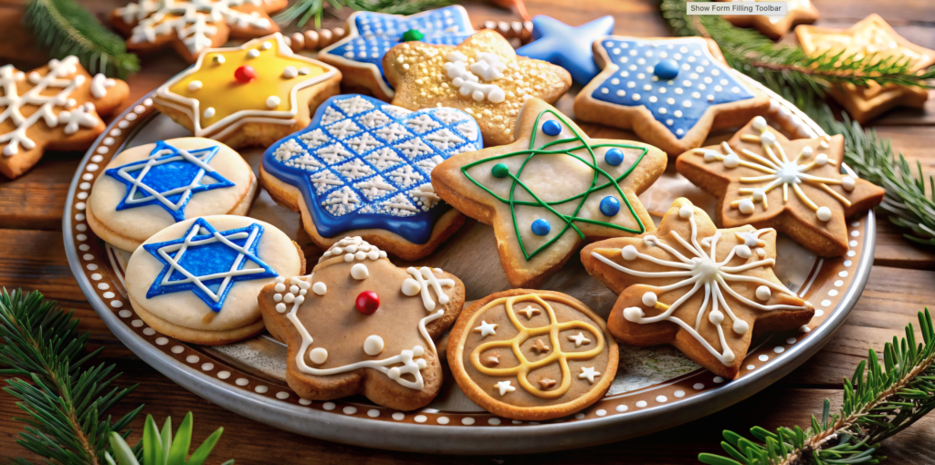 Holiday cookies on a tray